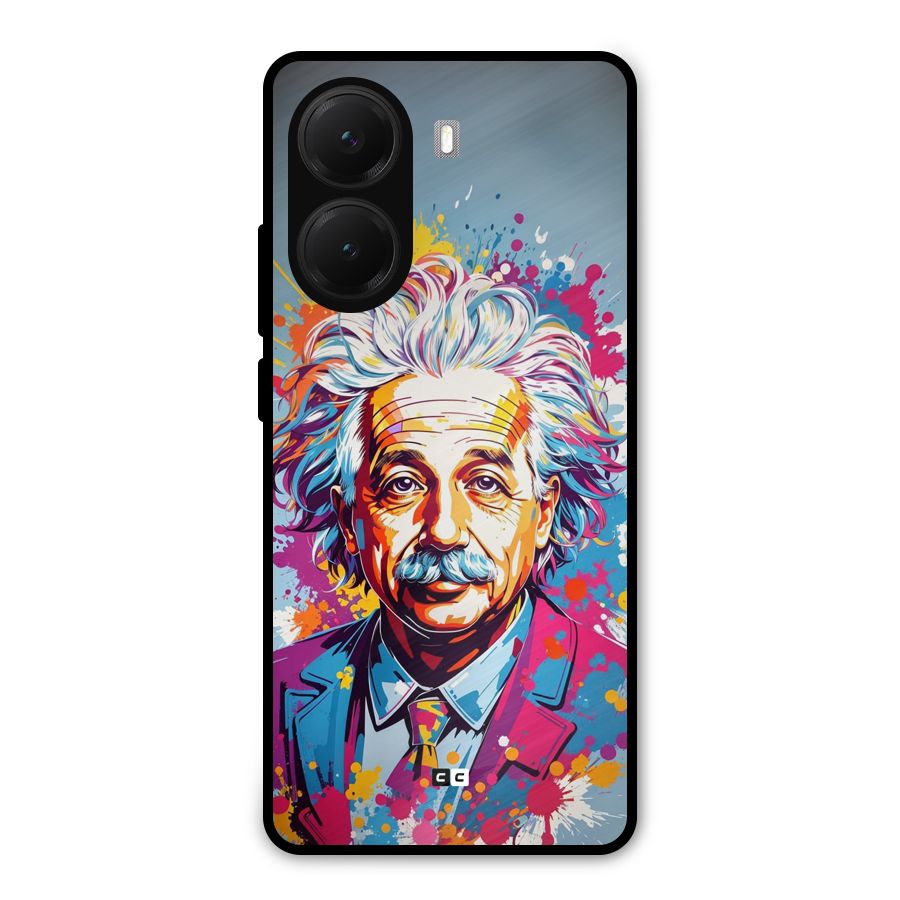 Einstein illustration Metal Back Case for Poco X7 Pro