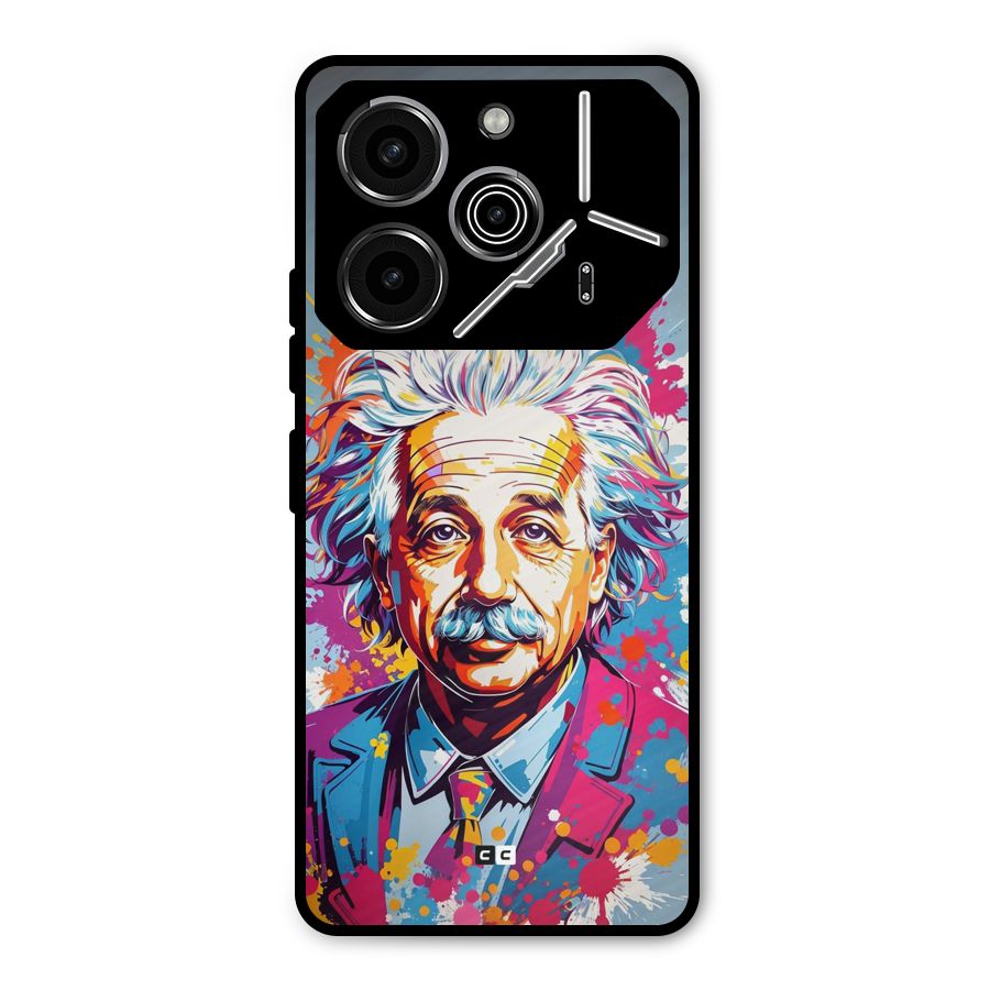 Einstein illustration Metal Back Case for Tecno Pova 6 Pro