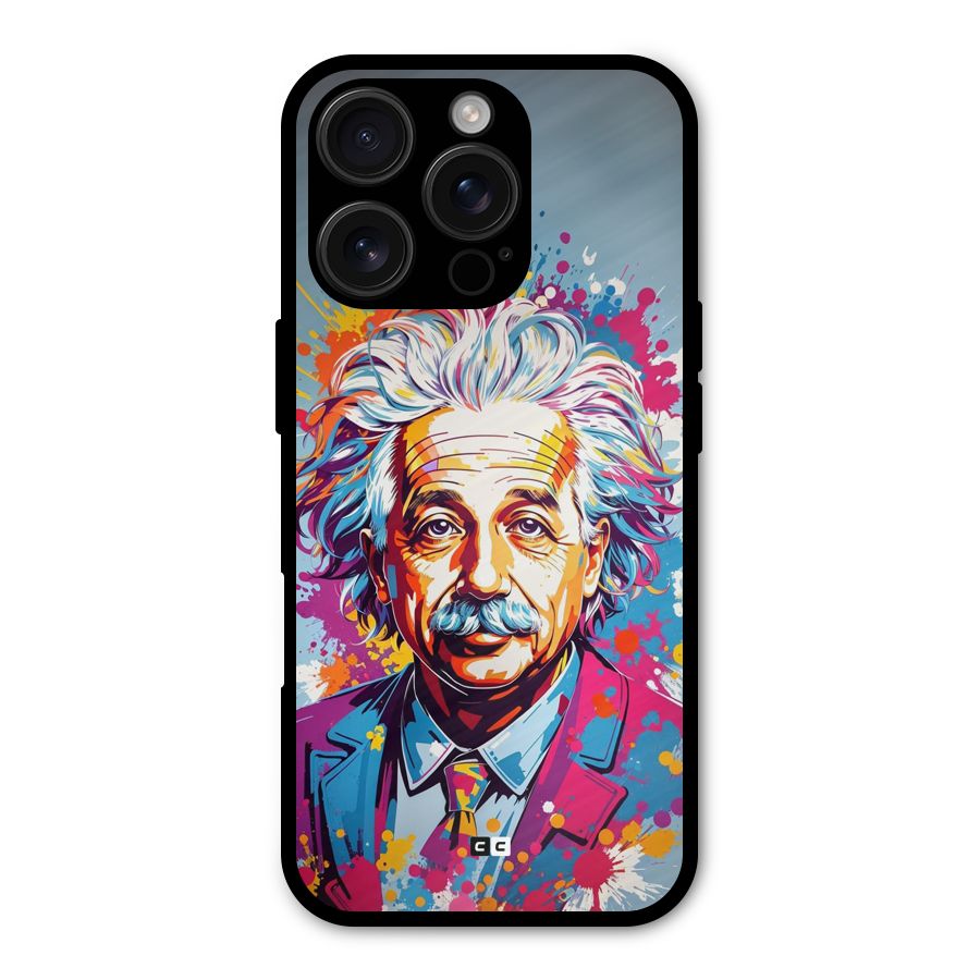 Einstein illustration Metal Back Case for iPhone 16 Pro