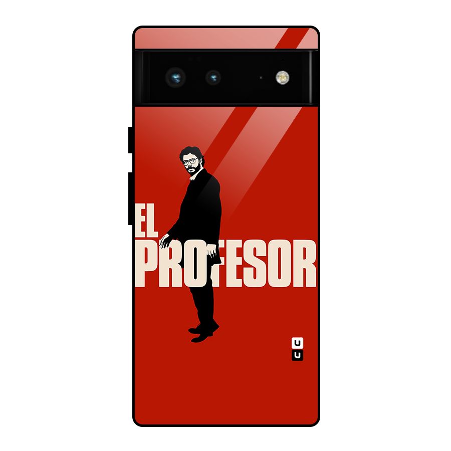 El Profesor Minimalist Glass Back Case for Google Pixel 6