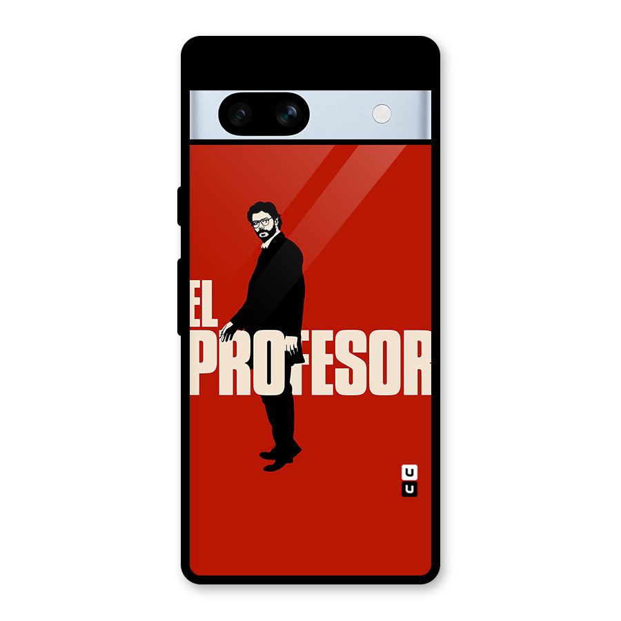 El Profesor Minimalist Glass Back Case for Google Pixel 7a