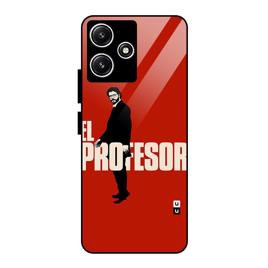 El Profesor Minimalist Glass Back Case for Redmi 12 5G