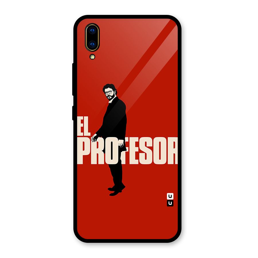 El Profesor Minimalist Glass Back Case for Vivo V11 Pro