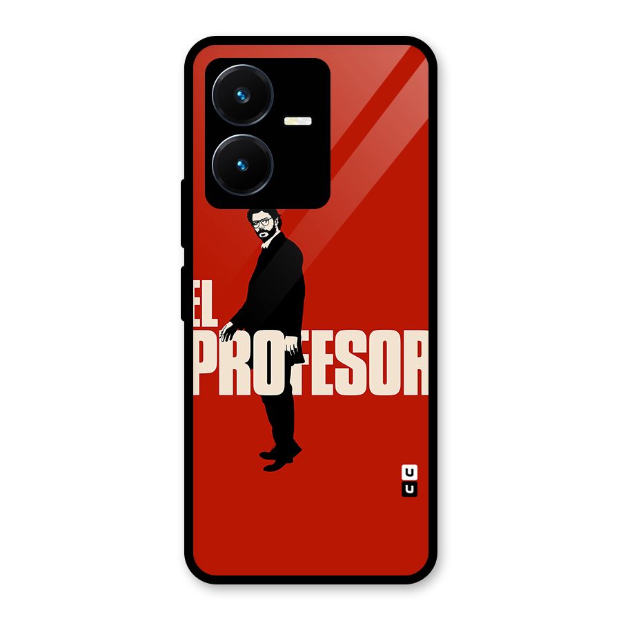 El Profesor Minimalist Glass Back Case for Vivo Y22s