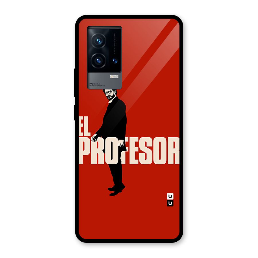 El Profesor Minimalist Glass Back Case for iQOO 9 5G