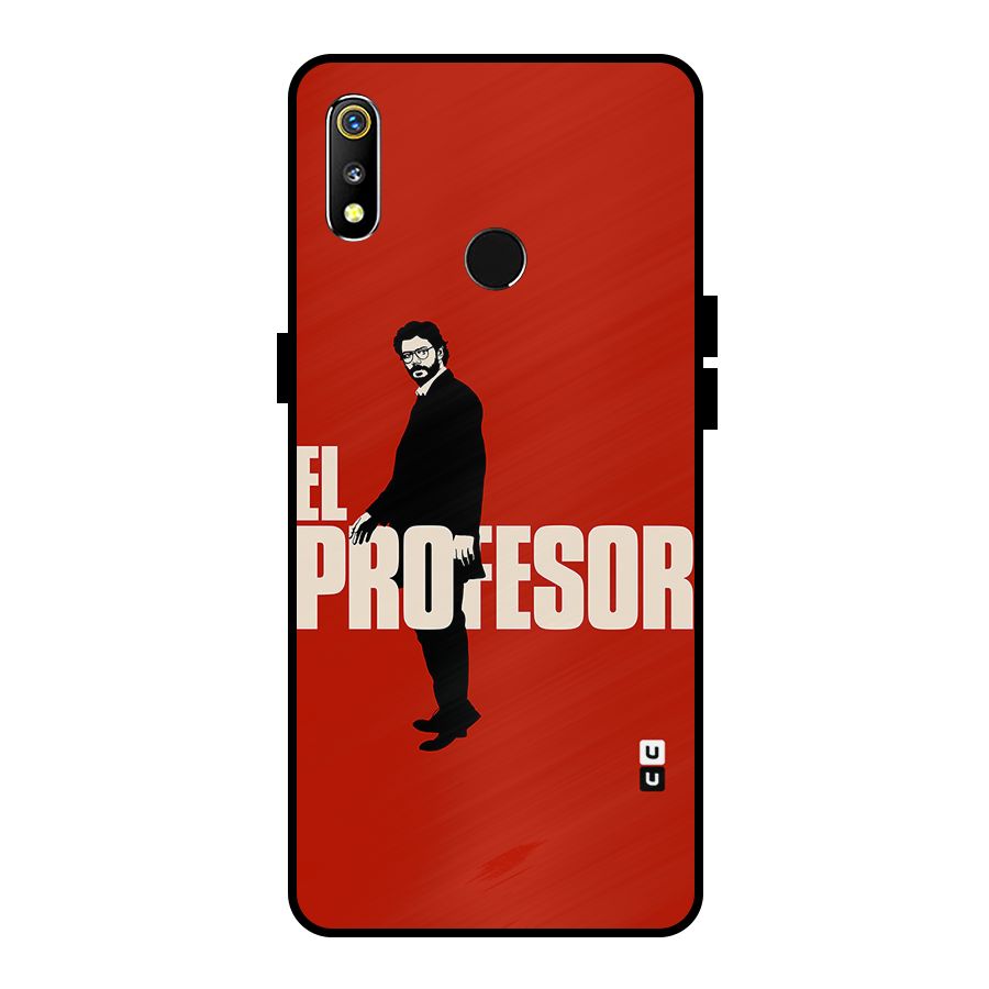 El Profesor Minimalist Metal Back Case for Realme 3
