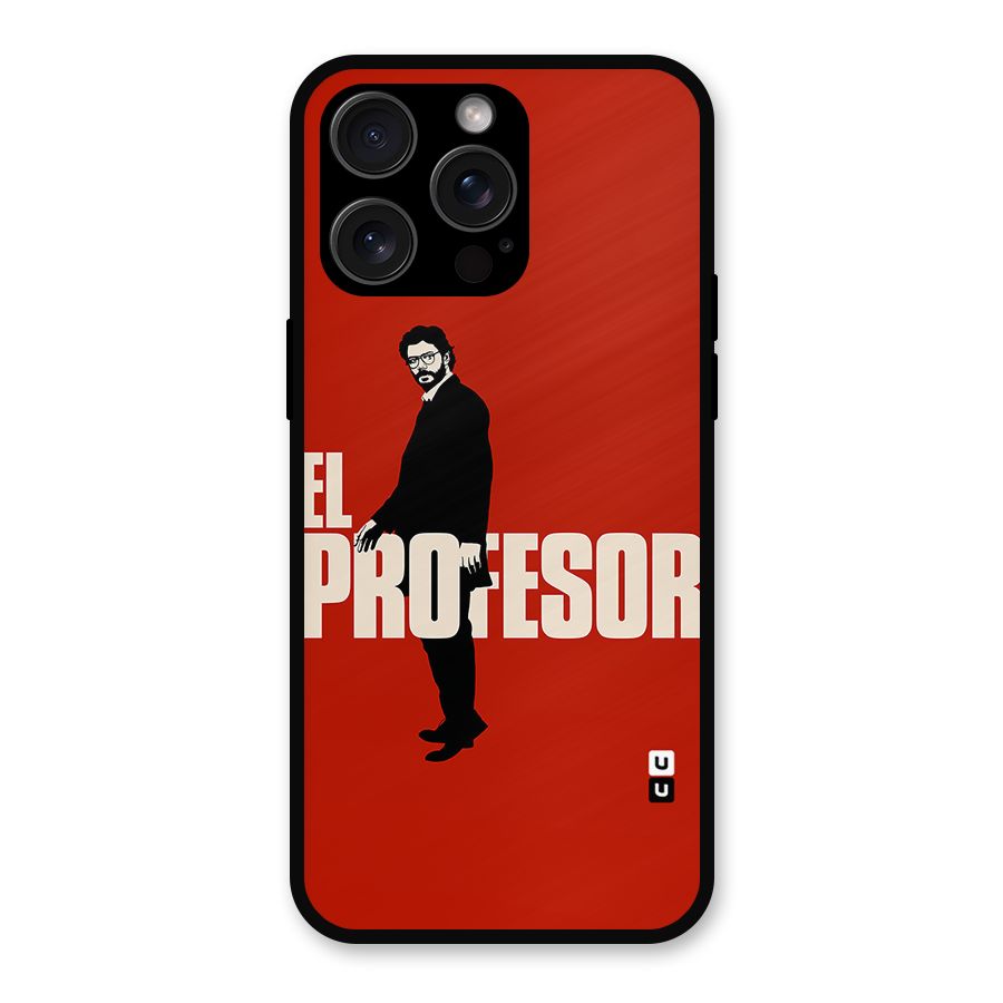 El Profesor Minimalist Metal Back Case for iPhone 15 Pro Max
