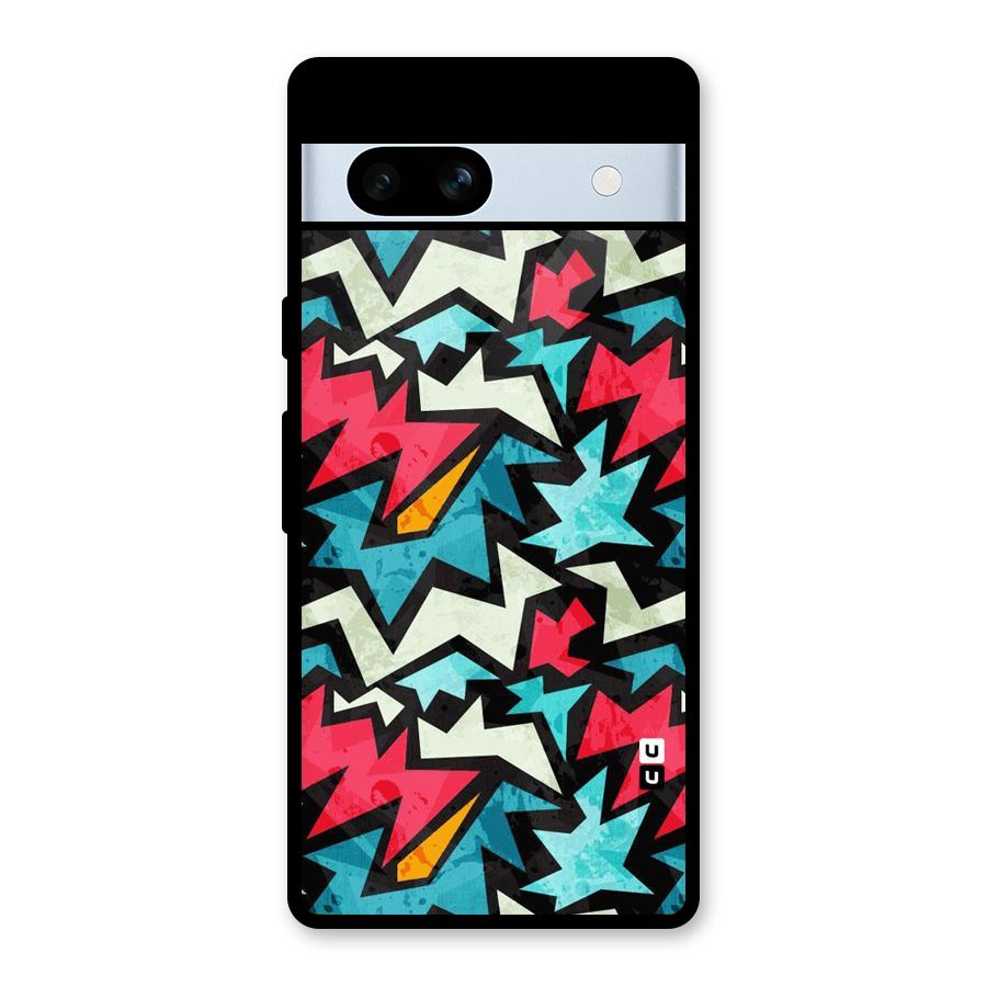 Electric Color Design Glass Back Case for Google Pixel 7a