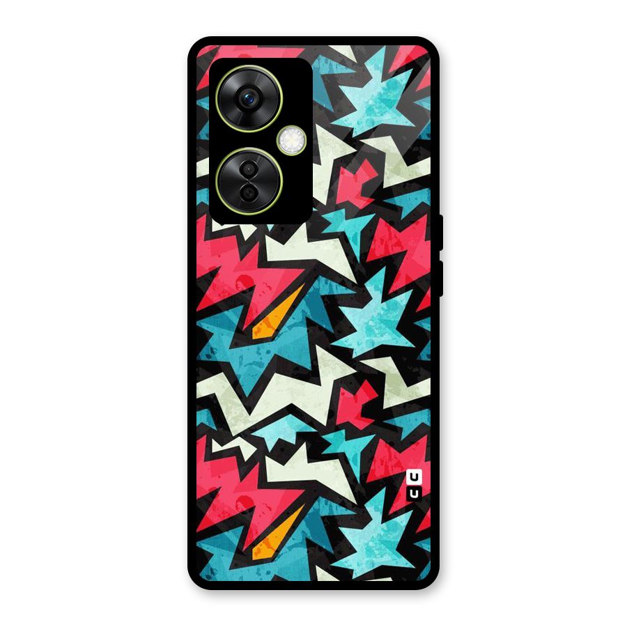 Electric Color Design Glass Back Case for OnePlus Nord CE 3 Lite