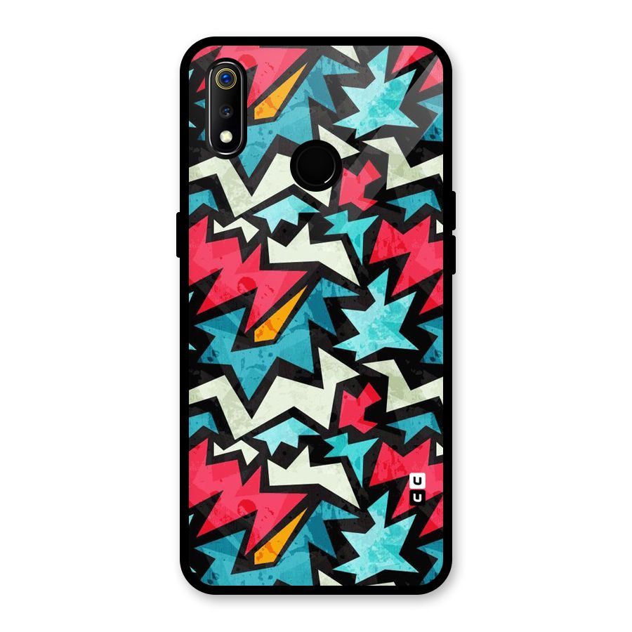 Electric Color Design Glass Back Case for Realme 3