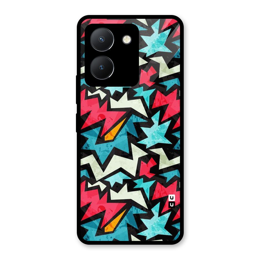 Electric Color Design Glass Back Case for Vivo Y36