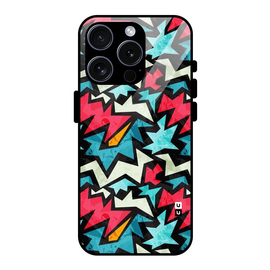 Electric Color Design Glass Back Case for iPhone 15 Pro