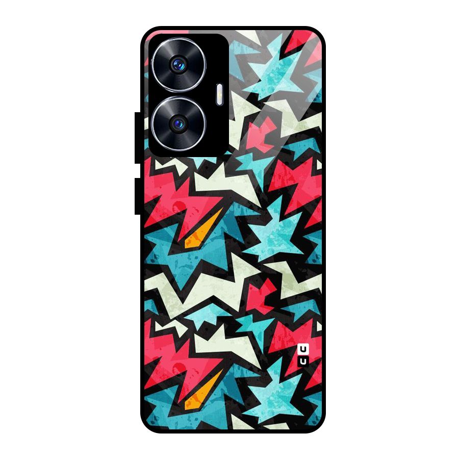Electric Color Design Glass Back Case for realme C55