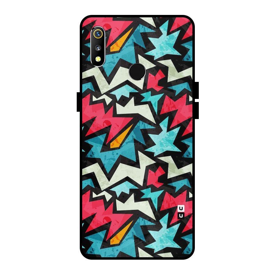 Electric Color Design Metal Back Case for Realme 3i