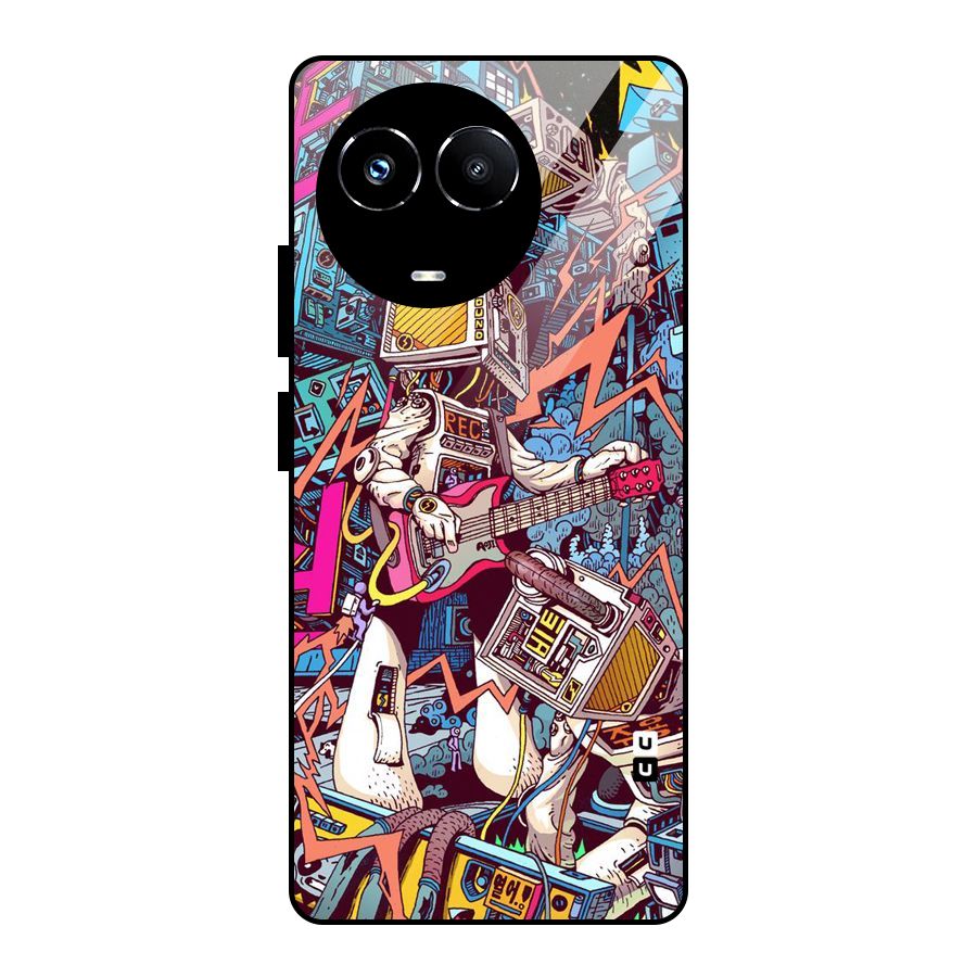 Electric Colors Glass Back Case for Realme Narzo 60X