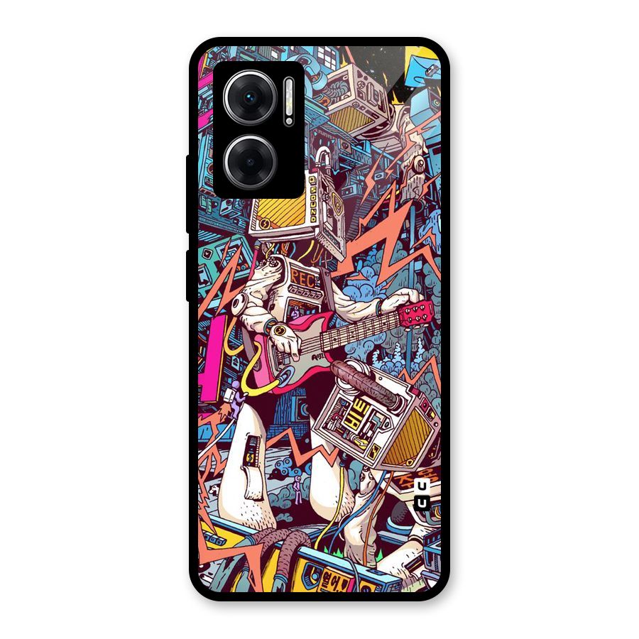 Electric Colors Glass Back Case for Redmi 11 Prime 5G