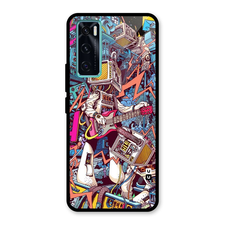 Electric Colors Glass Back Case for Vivo V20 SE