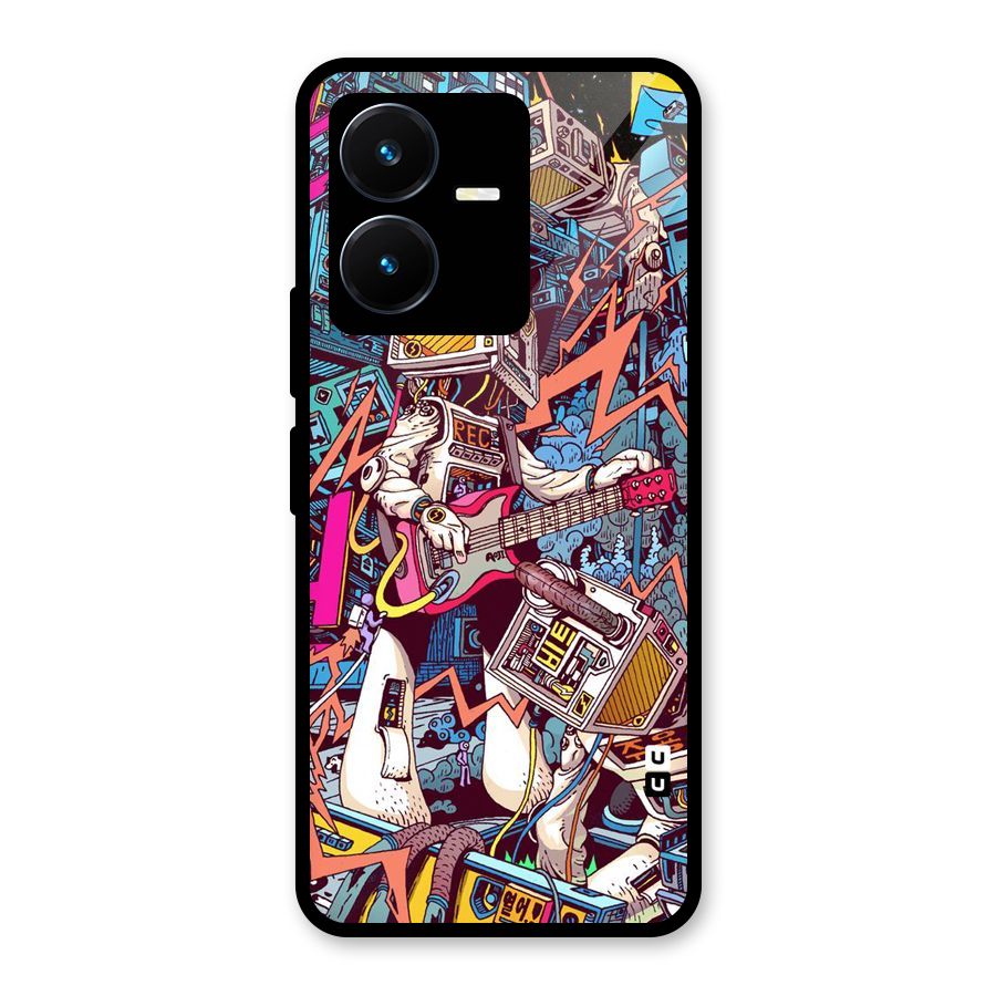 Electric Colors Glass Back Case for Vivo Y22s