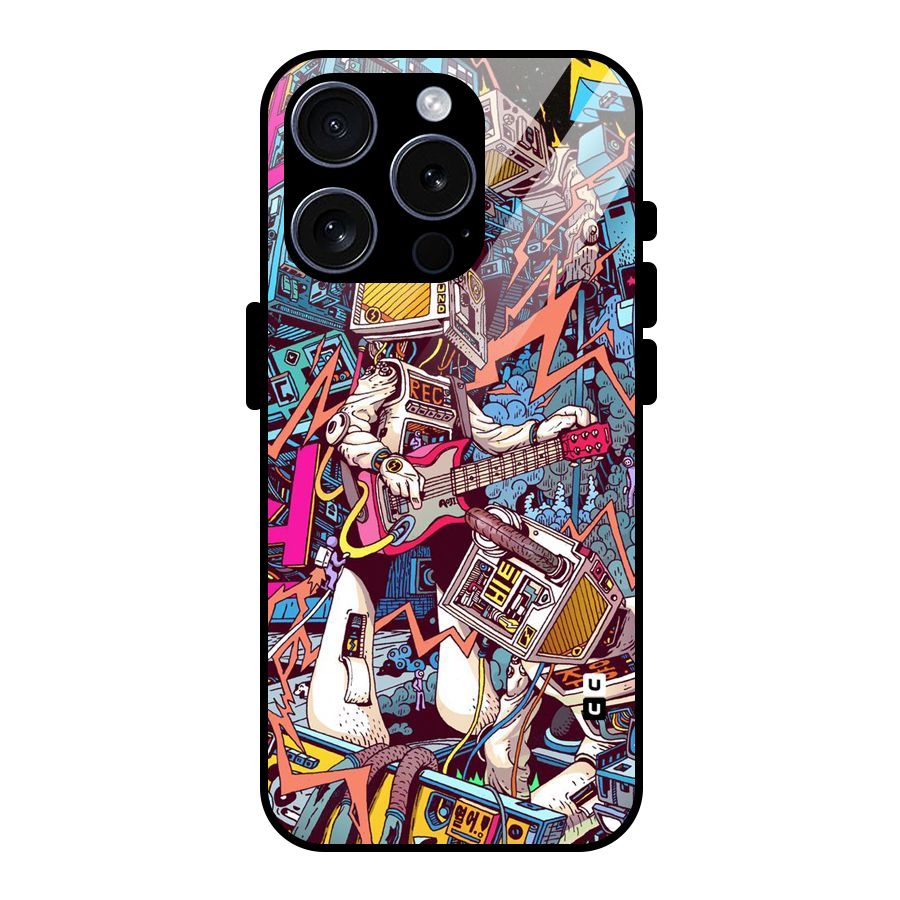 Electric Colors Glass Back Case for iPhone 15 Pro