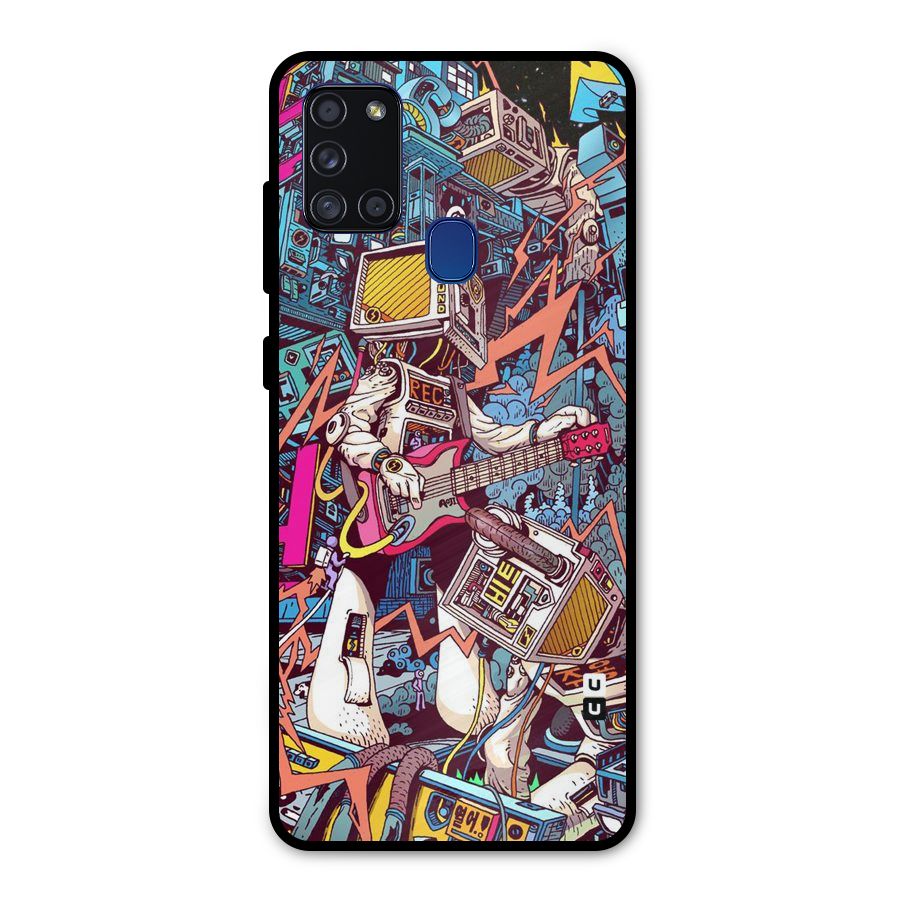 Electric Colors Metal Back Case for Galaxy A21s
