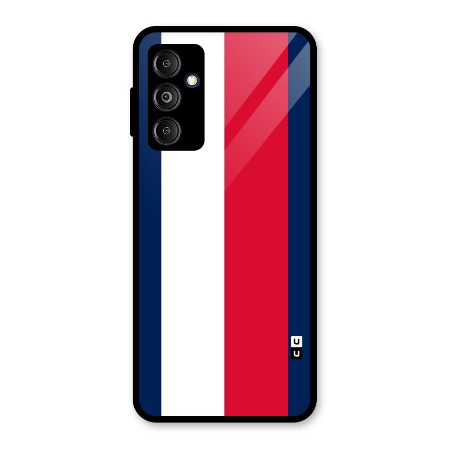 Electric Colors Stripe Glass Back Case for Galaxy M14 5G