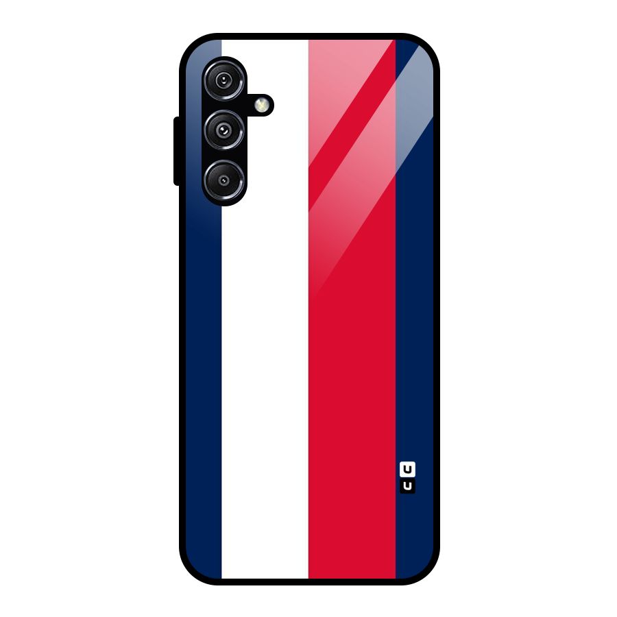Electric Colors Stripe Glass Back Case for Galaxy M34 5G