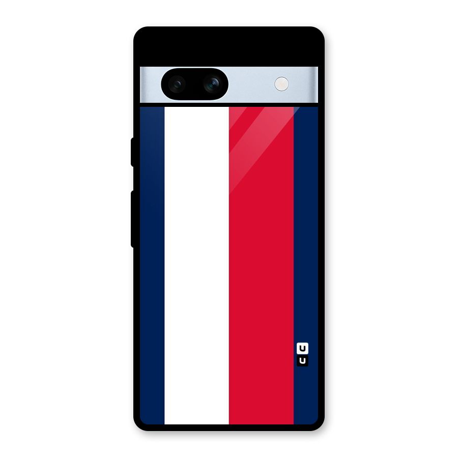 Electric Colors Stripe Glass Back Case for Google Pixel 7a
