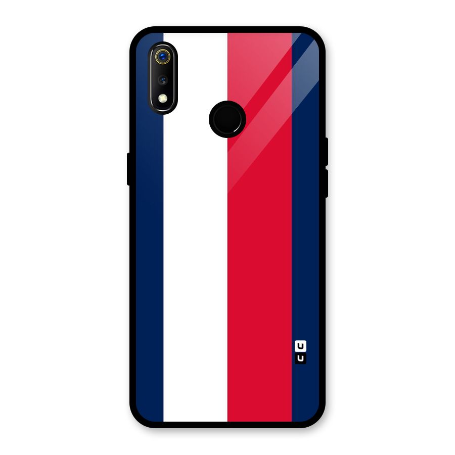 Electric Colors Stripe Glass Back Case for Realme 3