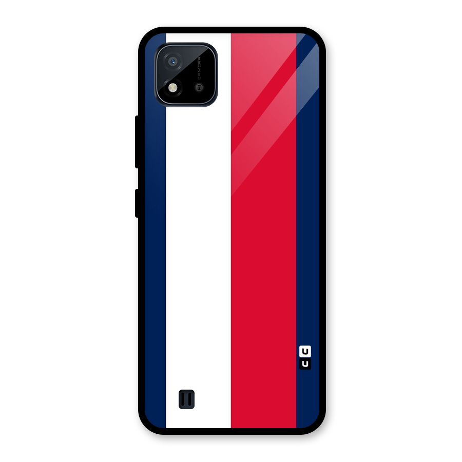 Electric Colors Stripe Glass Back Case for Realme C11 2021