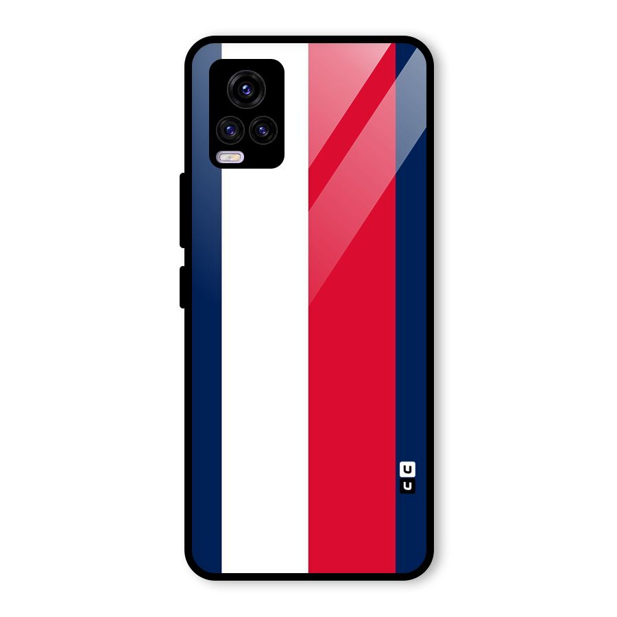 Electric Colors Stripe Glass Back Case for Vivo V20 2021