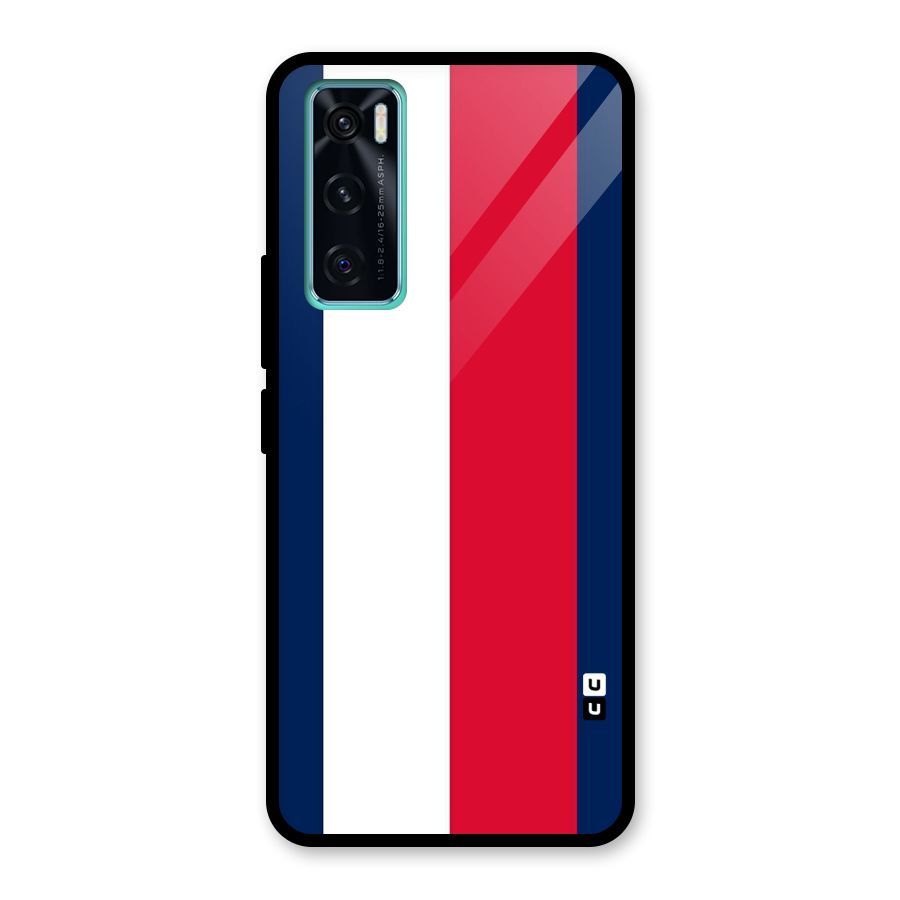Electric Colors Stripe Glass Back Case for Vivo V20 SE