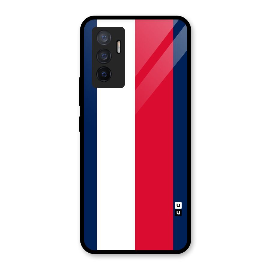 Electric Colors Stripe Glass Back Case for Vivo V23e