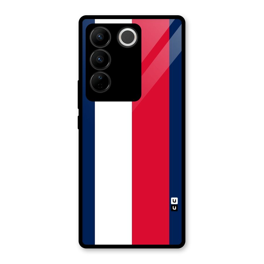 Electric Colors Stripe Glass Back Case for Vivo V27