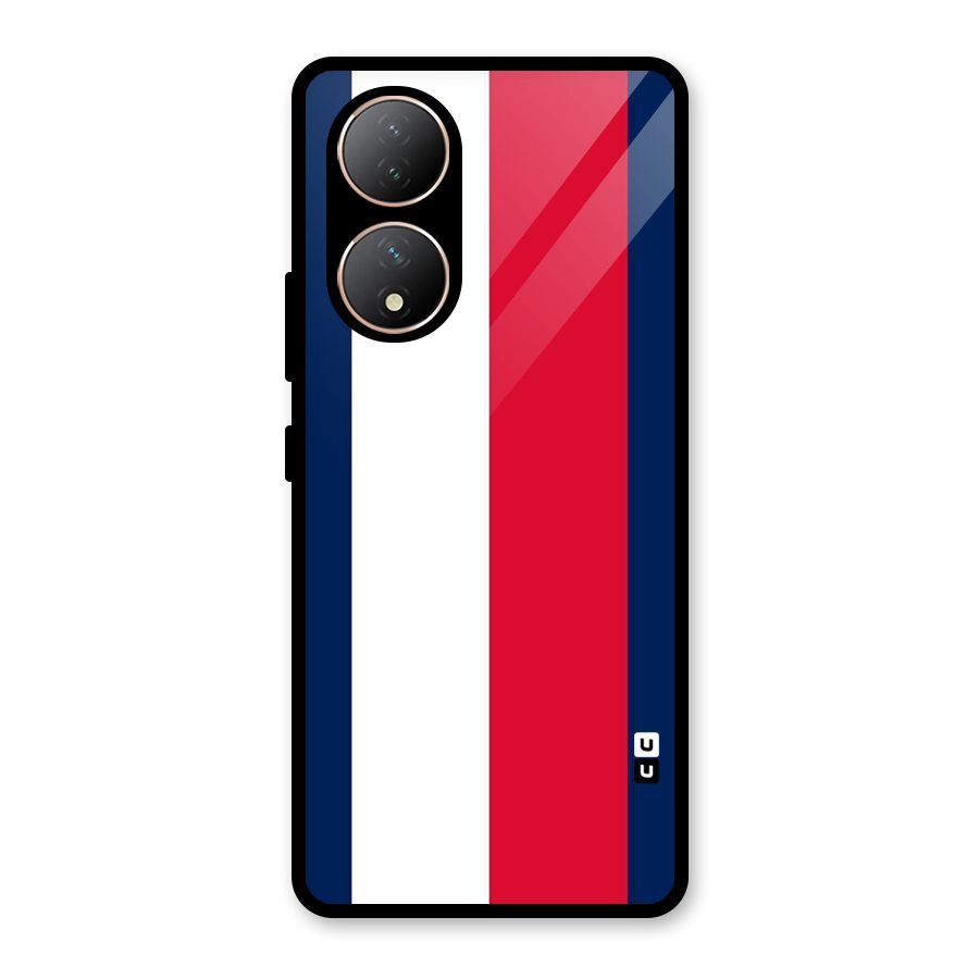Electric Colors Stripe Glass Back Case for Vivo Y100A