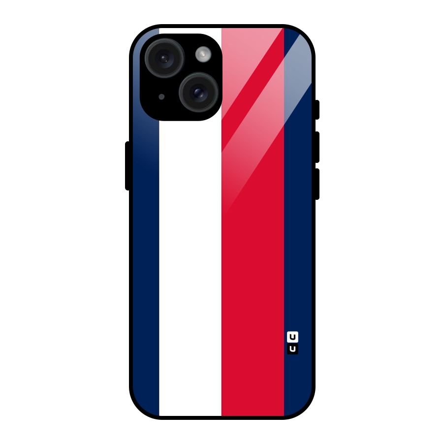 Electric Colors Stripe Glass Back Case for iPhone 15