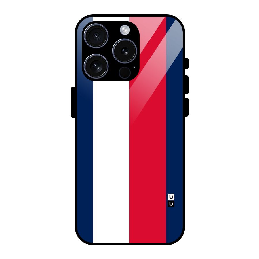 Electric Colors Stripe Glass Back Case for iPhone 15 Pro