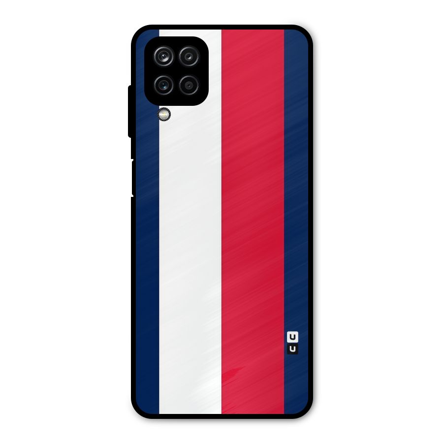 Electric Colors Stripe Metal Back Case for Galaxy A12