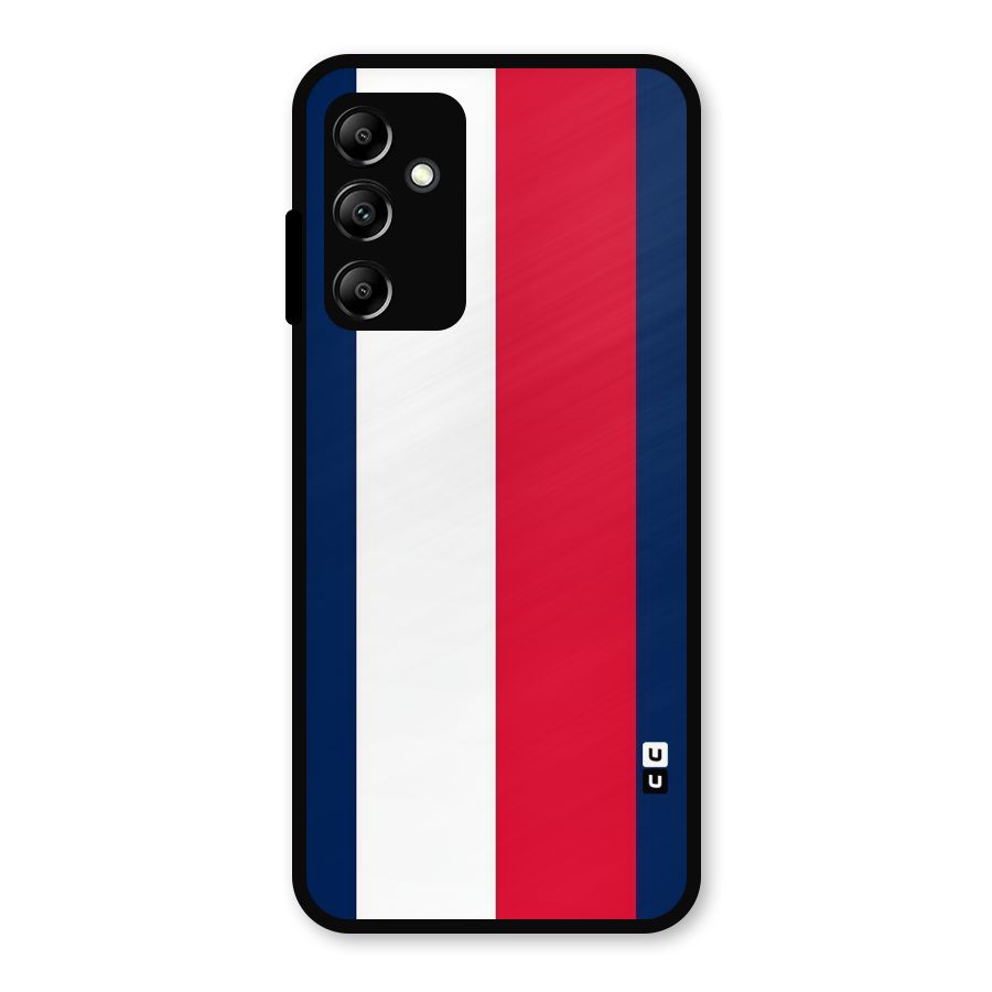 Electric Colors Stripe Metal Back Case for Galaxy A14 5G