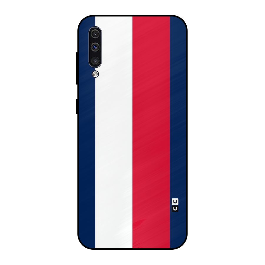 Electric Colors Stripe Metal Back Case for Galaxy A30s