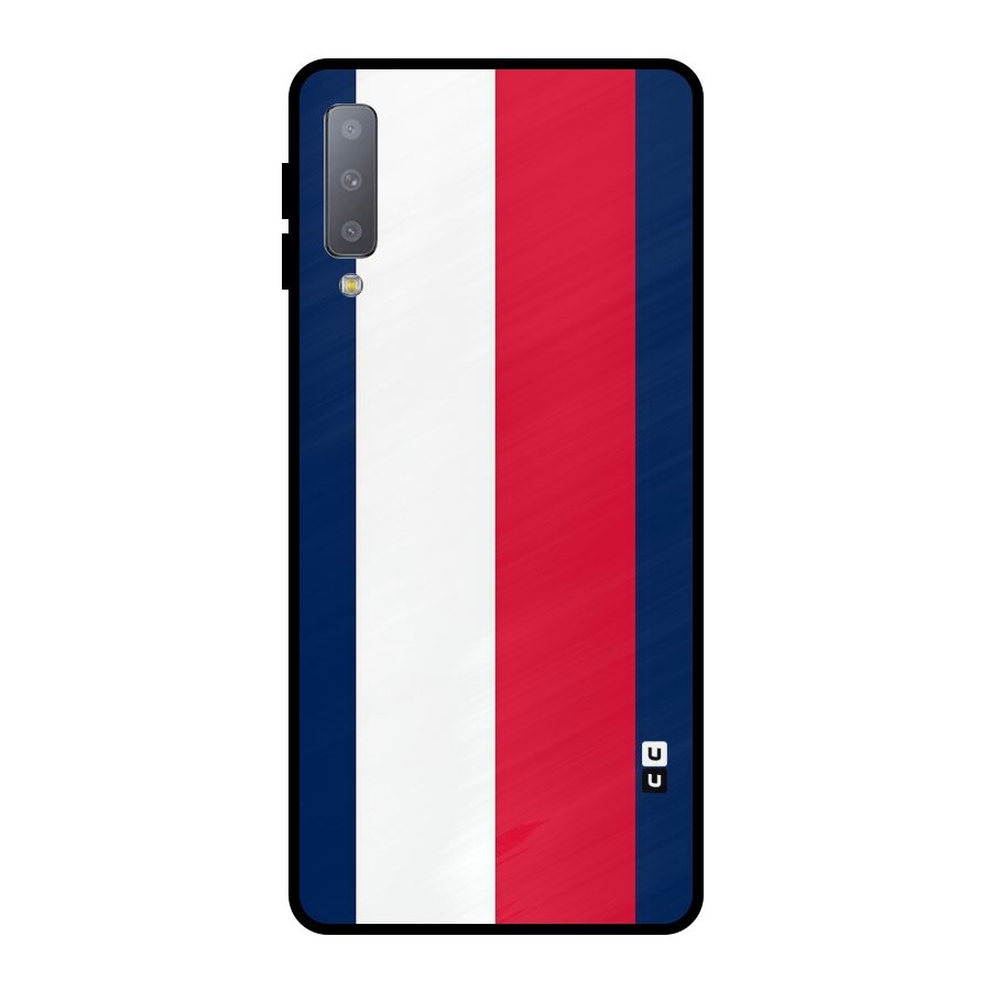 Electric Colors Stripe Metal Back Case for Galaxy A7 (2018)
