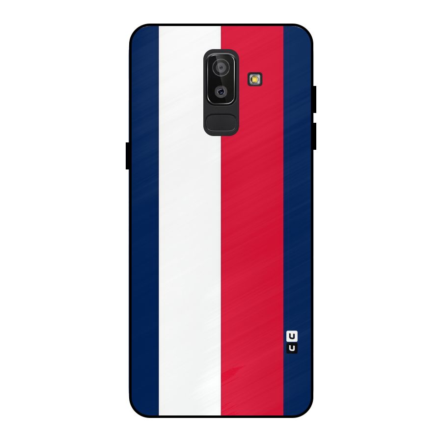 Electric Colors Stripe Metal Back Case for Galaxy J8
