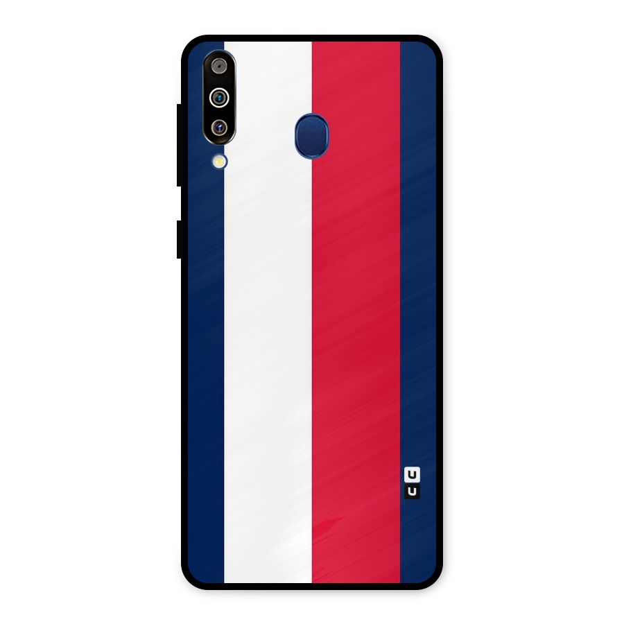Electric Colors Stripe Metal Back Case for Galaxy M30