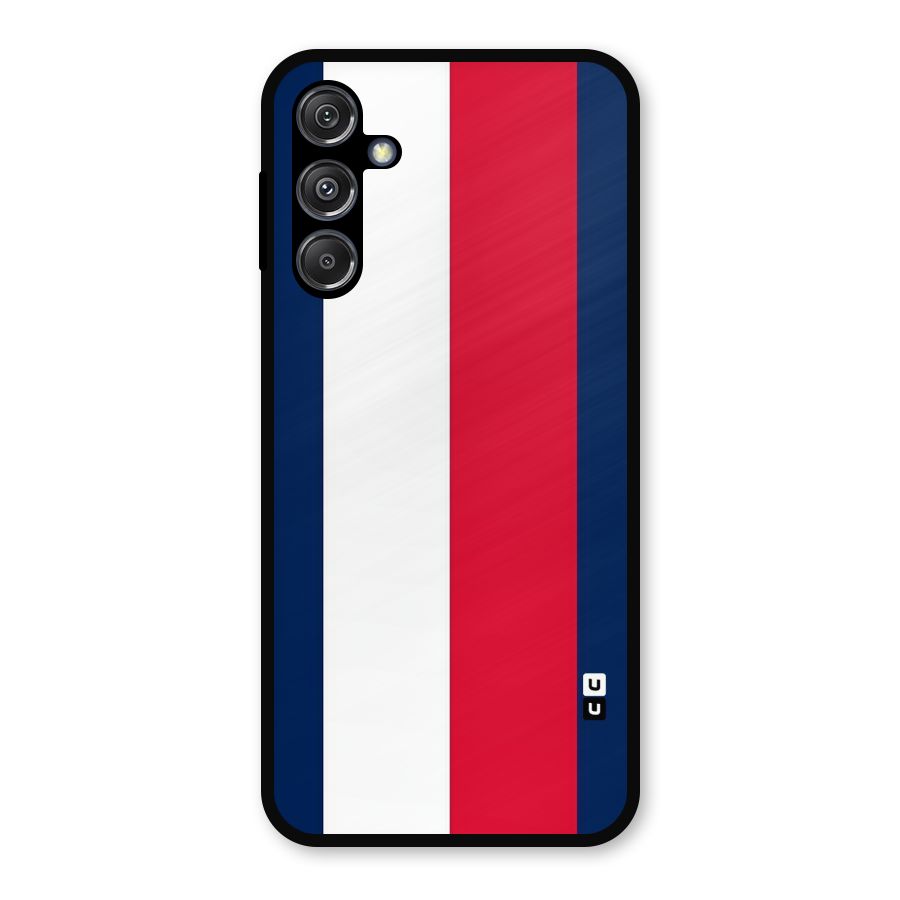 Electric Colors Stripe Metal Back Case for Galaxy M34 5G