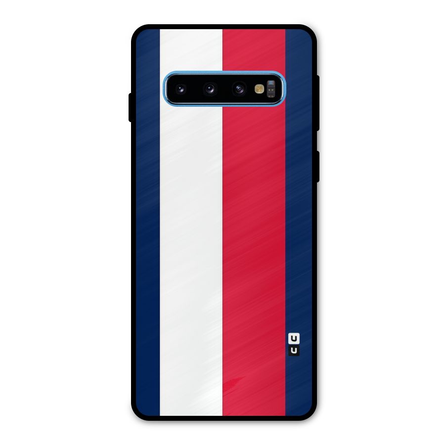 Electric Colors Stripe Metal Back Case for Galaxy S10