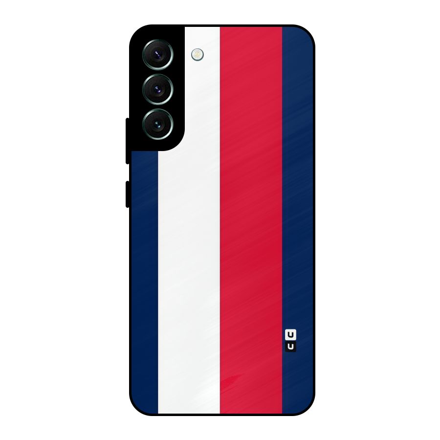 Electric Colors Stripe Metal Back Case for Galaxy S22 Plus 5G