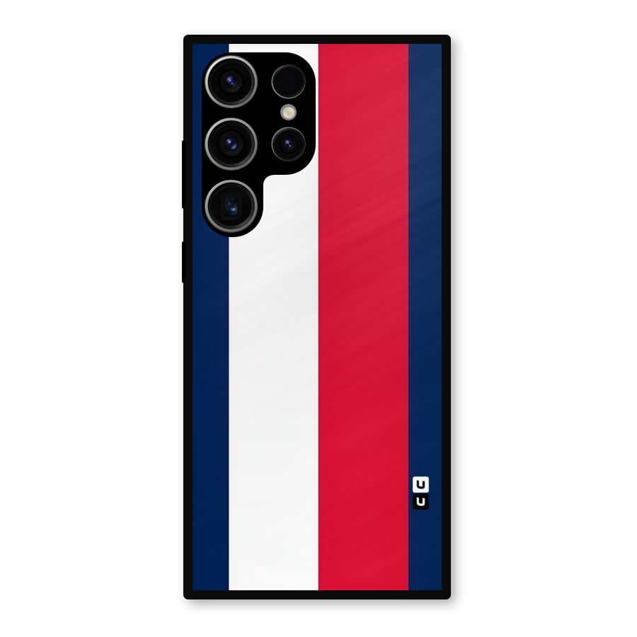 Electric Colors Stripe Metal Back Case for Galaxy S23 Ultra