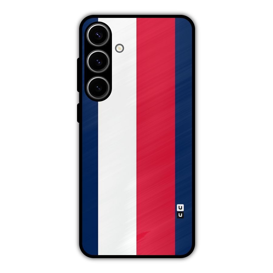 Electric Colors Stripe Metal Back Case for Galaxy S24 Plus