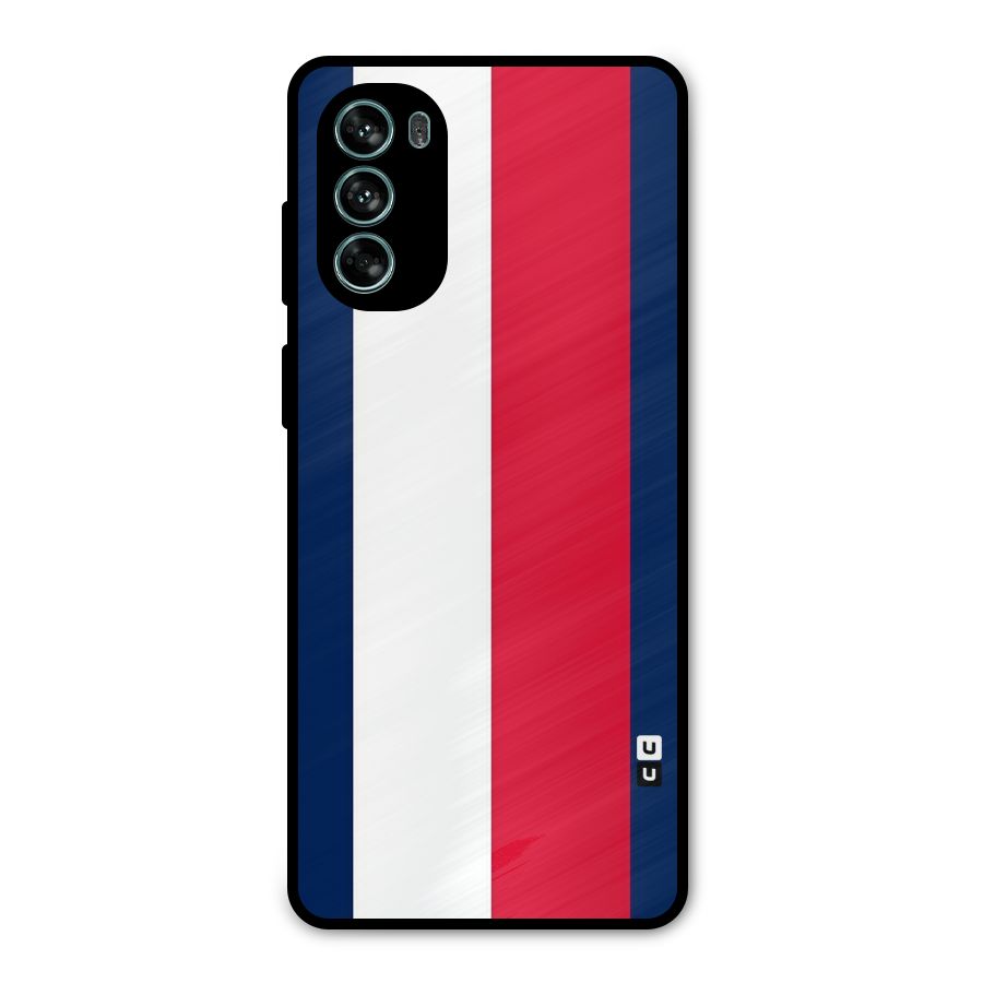 Electric Colors Stripe Metal Back Case for Moto G62