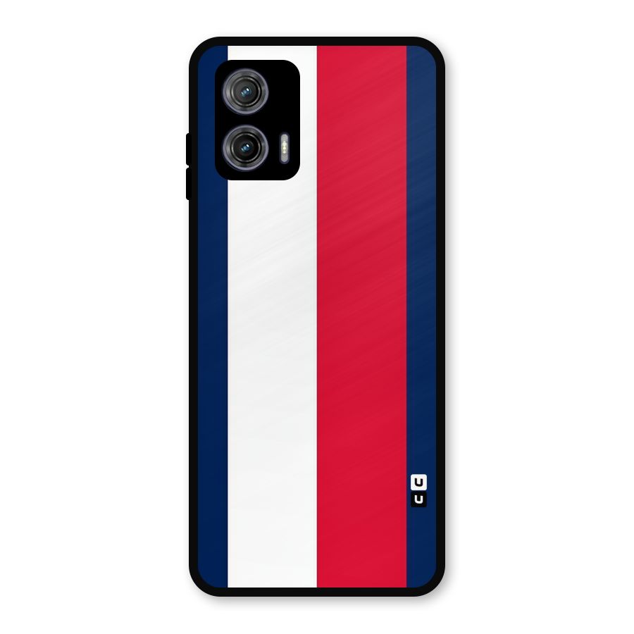 Electric Colors Stripe Metal Back Case for Moto G73
