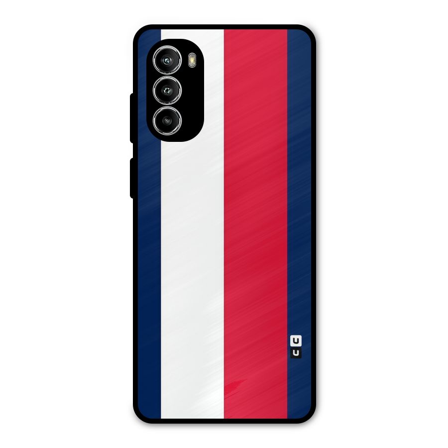 Electric Colors Stripe Metal Back Case for Moto G82